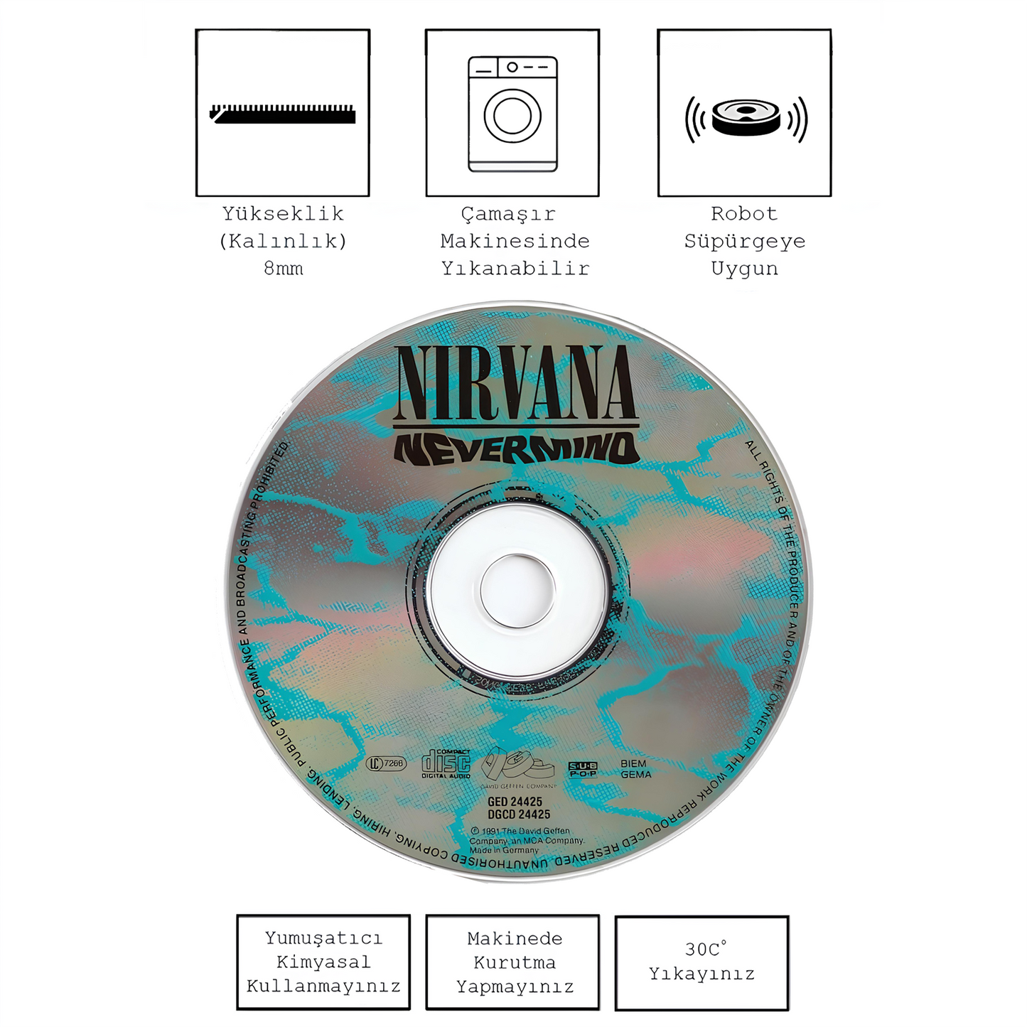 Nirvana Nevermind CD , Rinteria halı