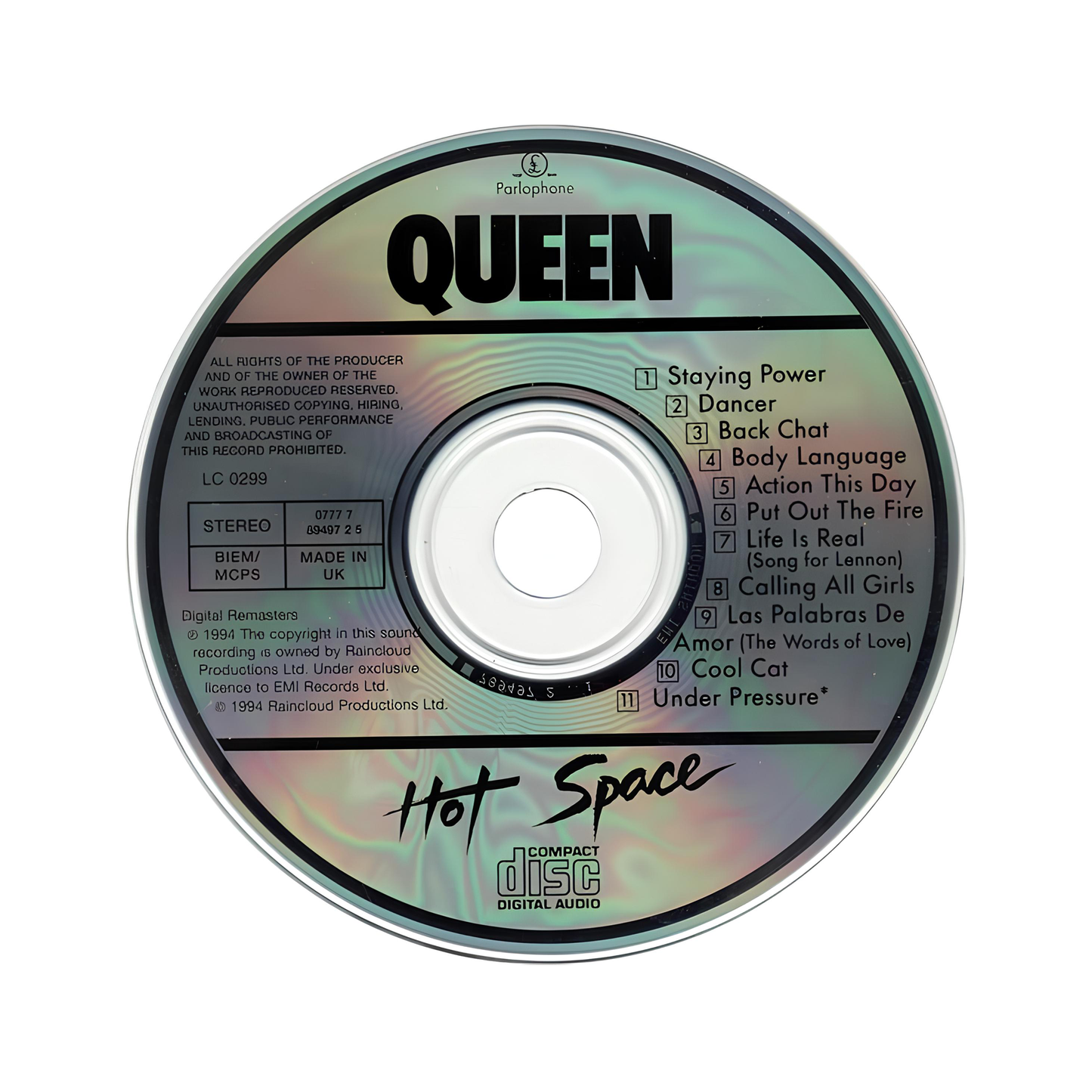 Queen Hot Space CD , Rinteria halı