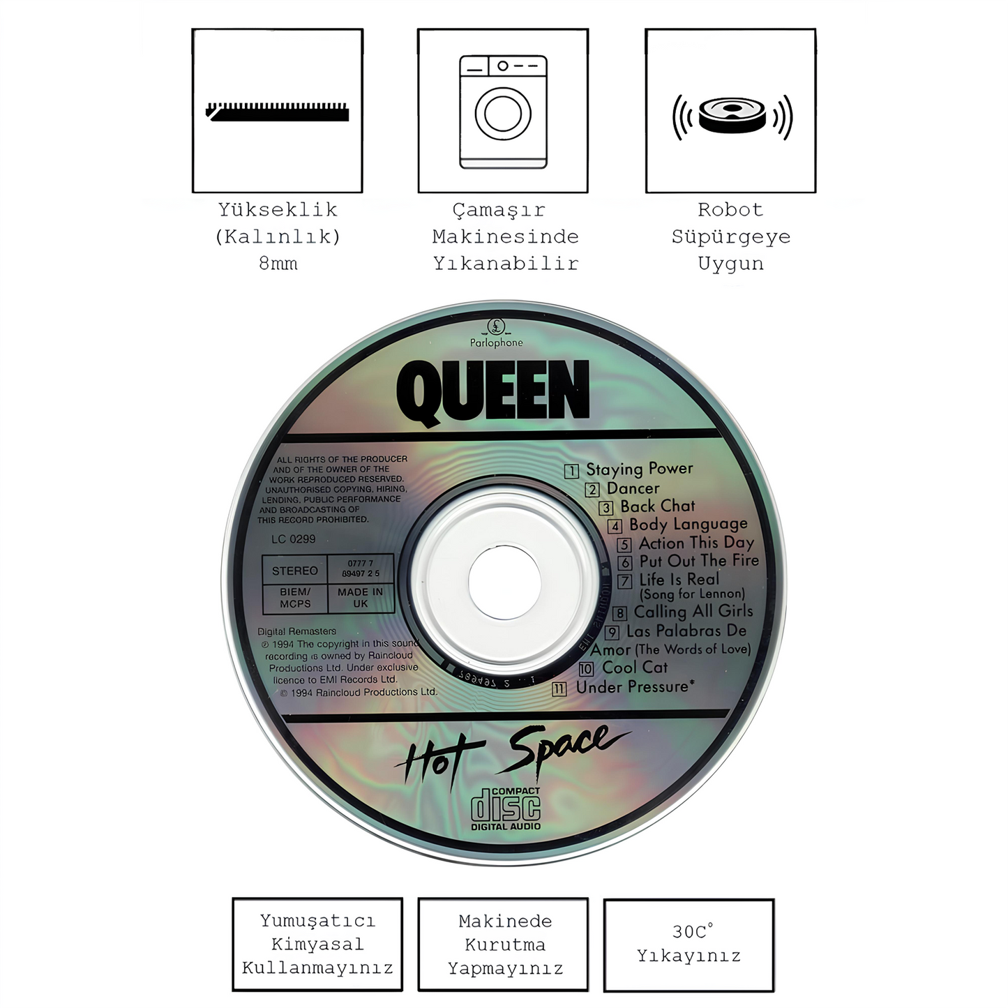 Queen Hot Space CD , Rinteria halı