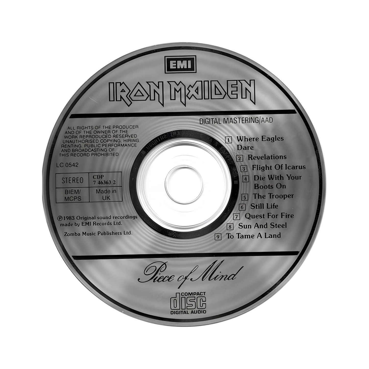 Iron Maiden Piece of Mind CD , Rinteria halı