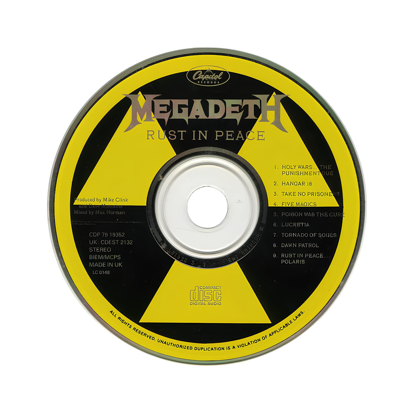 Megadeth Rust in Peace CD , Rinteria halı