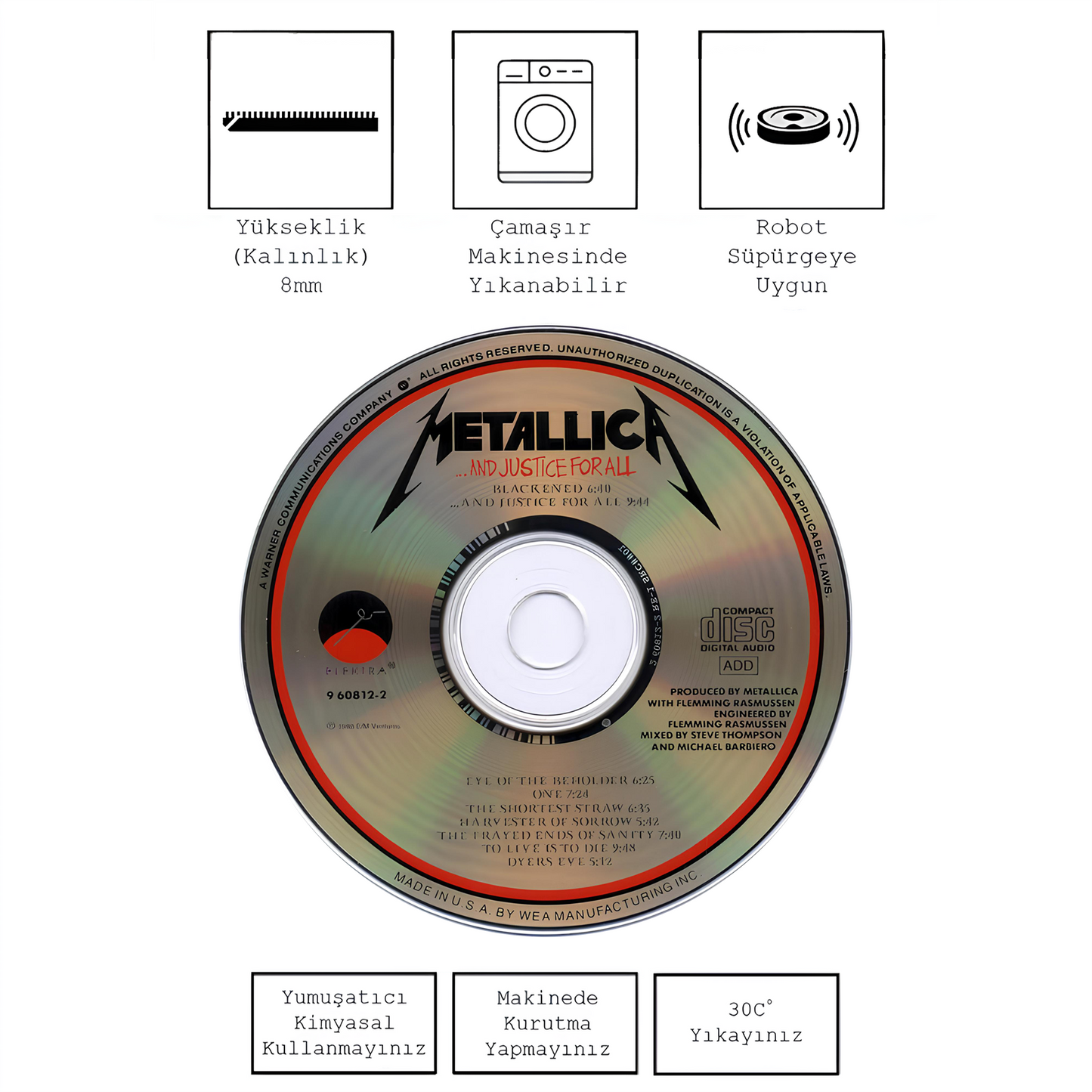 Metallica Justice for All CD , Rinteria halı