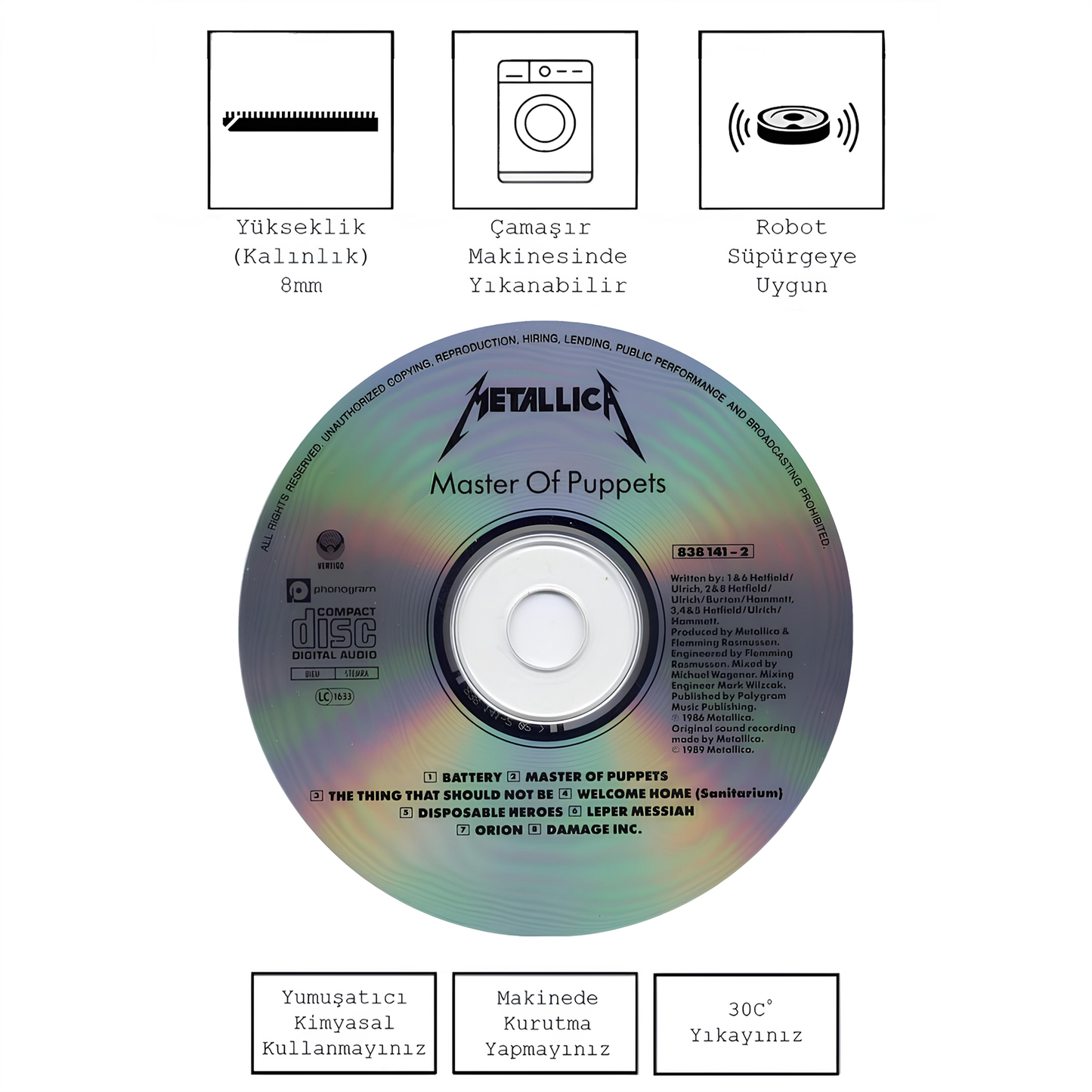 Metallica Master of Puppets CD , Rinteria halı